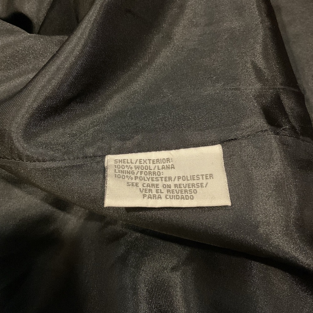 Liz Claiborne Black Brushed 100% Wool Double-Breasted Women’s Coat Size 12 - Picture 8 of 8